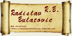 Radislav Bulatović vizit kartica